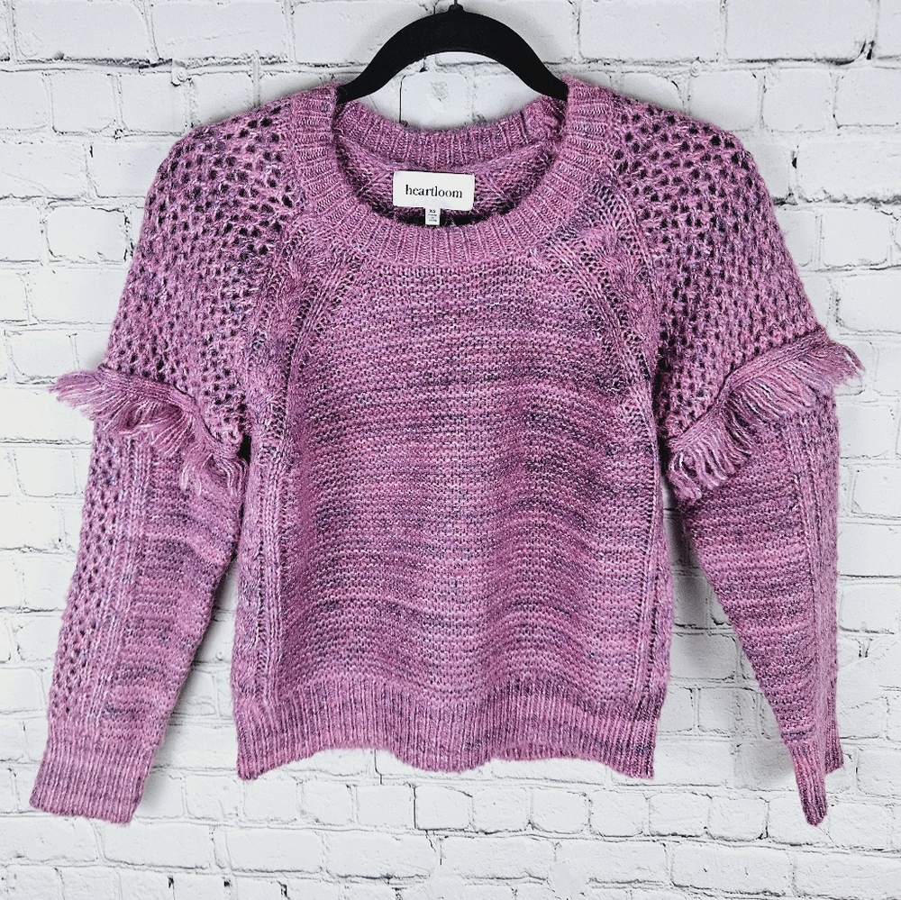 HEARTLOOM | crewneck knit fringe sweater